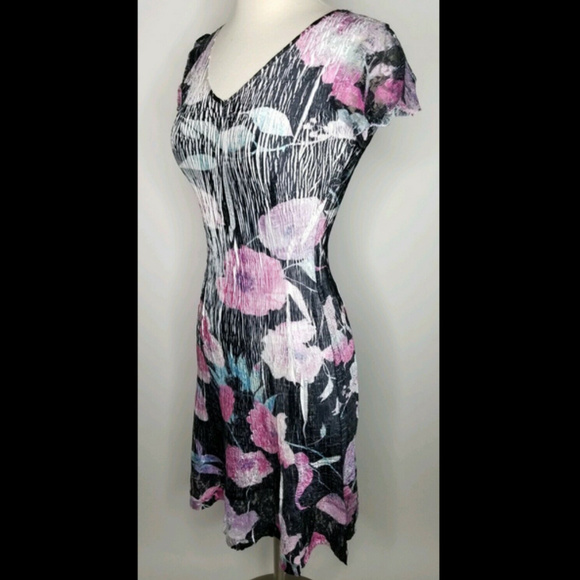 Komarov Dress Lace Cap Sleeve V-neck Fit & Flare - Picture 2 of 6